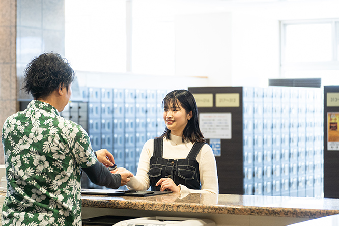 フロント 備品・設備 山梨 スパ 温泉 日帰り 宿泊 スパランドホテル内藤